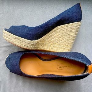 COACH Denim platform size 7 excellent +++ condition